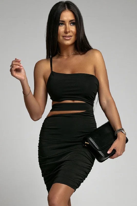 Don't Miss Out!Don't Miss Out!One-Shoulder Cutout Ruched Bodycon Dress