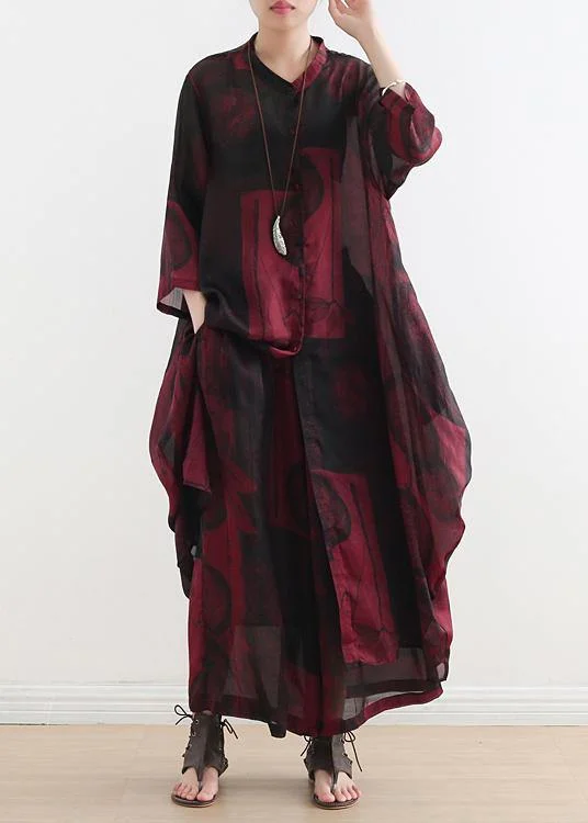 Your Chance to Save is Now!Your Chance to Save is Now!2025 fashion suit large size was thin red printed chiffon female wide-leg pants two-piece suit Your Chance to Save is Now!Your Chance to Save is Now!2025 fashion suit large size was thin red printed chiffon female wide-leg pants two-piece suit