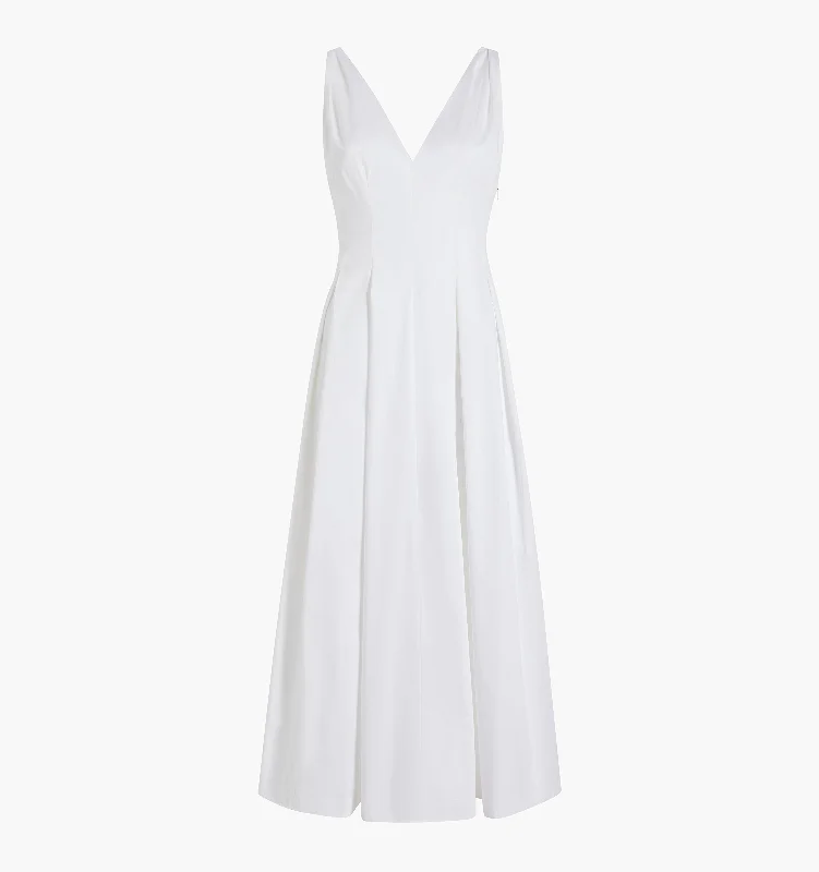 The Jacqueline Dress - White Cotton Sateen