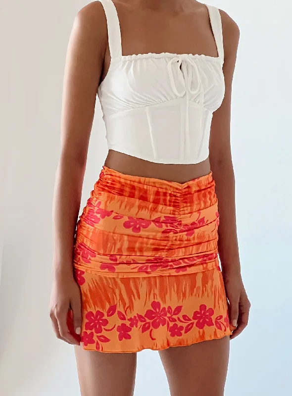 Amelia Mini Skirt Orange