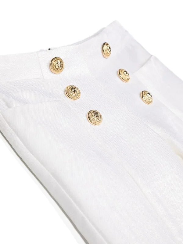 Pants in white wool