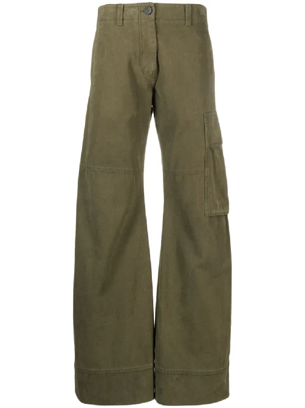 Khaki Womens Washed Cargo Pant