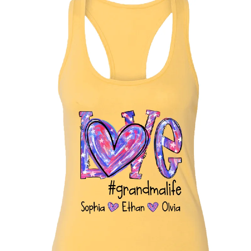 Love Grandmalife Color And Grandkids Custom Names Tank top