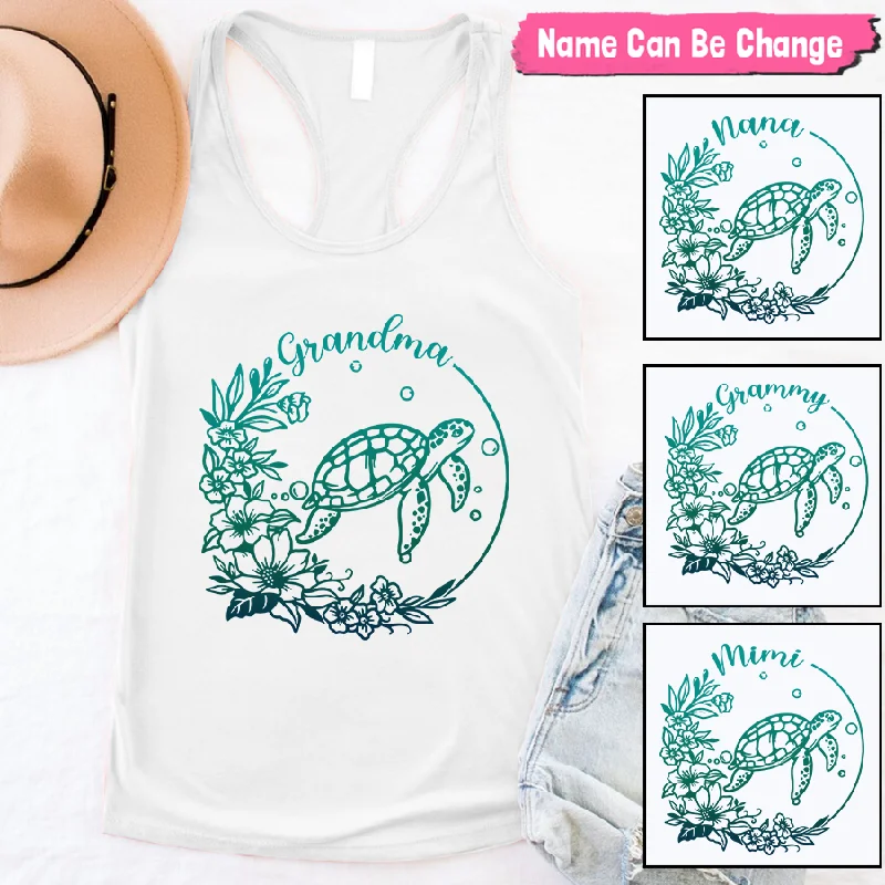 Turtle In Wave Grandma Grammy Nana Mimi Gift CTH01 Tank top