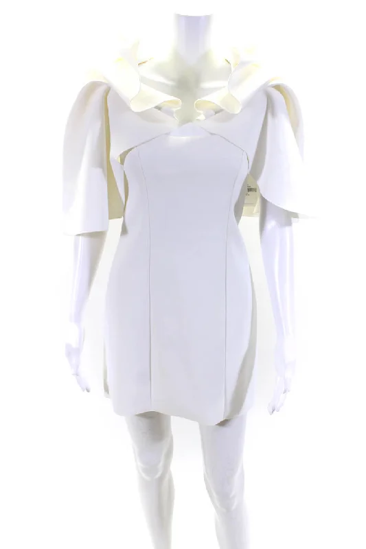 Flash Sale – Act Fast!Acler Womens Ruffle Detail Round Neck Sleeveless Zip Up Mini Dress Cream Flash Sale – Act Fast!Acler Womens Ruffle Detail Round Neck Sleeveless Zip Up Mini Dress Cream