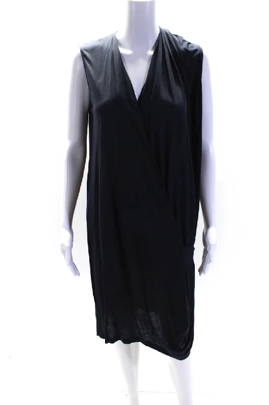 Shop Now and Save!ACNE Studios Womens V-Neck Sleeveless Mini Dress Navy