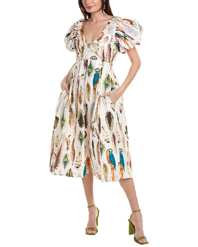 Flash Deals – Act Quickly!Agua Bendita Chontaduro Pluma Midi Dress
