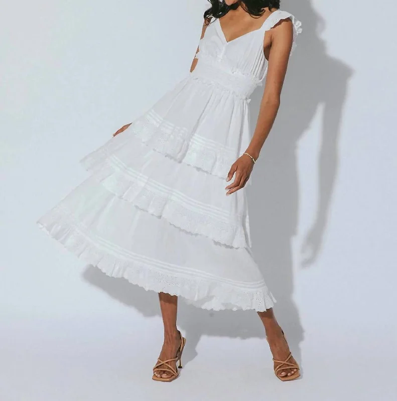 Instant Savings Await!Amora Midi Dress In White
