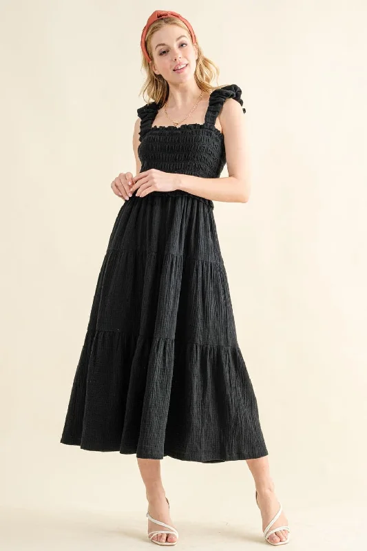 Your Best Deals Are Here!And The Why Smocked Ruffled Tiered Dress