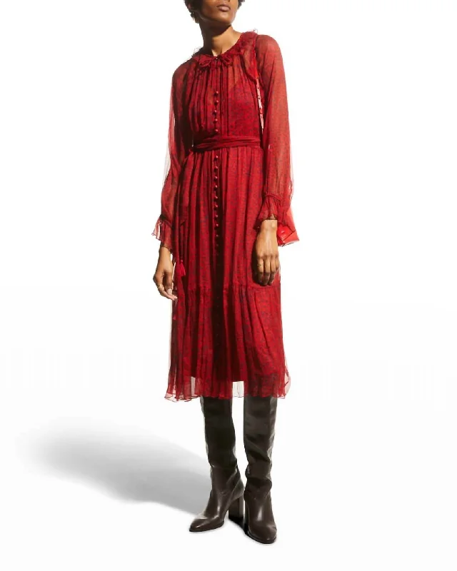 Exclusive Offers You’ll Love!Aretha Midi Dress In Red Multi