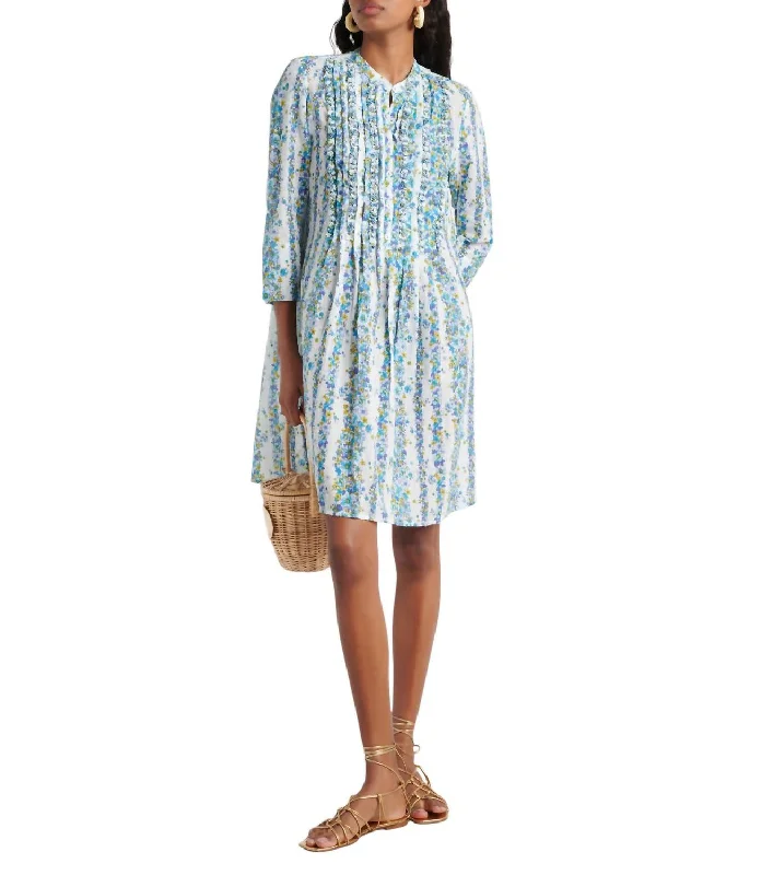 Act Fast – Limited Time Savings!Bea Mini Dress In Blue Waves Flowers