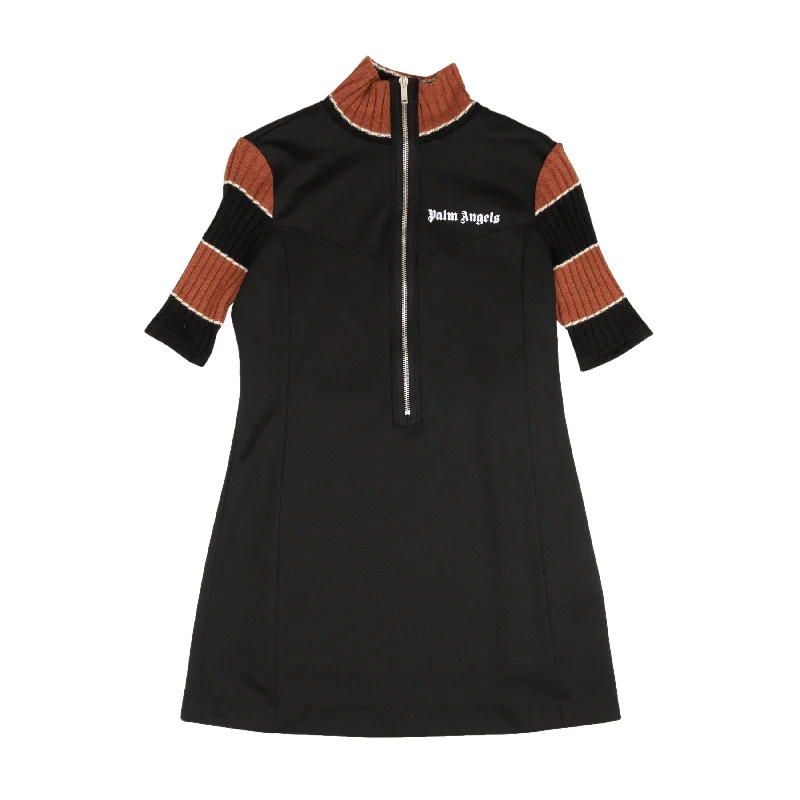 Biggest Sale of the Season!Black Zip Turtleneck Mini Dress