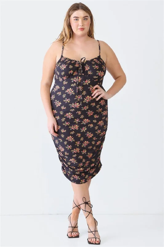 Hurry! While Supplies Last!Blue leopard floral dress, plus size