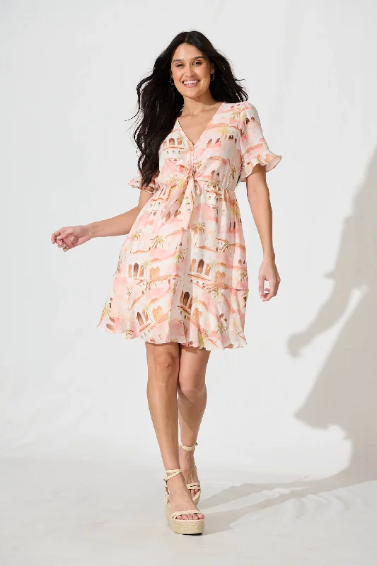 New Discounts Just Dropped!Bonsoir Dress in Blush Multi Print