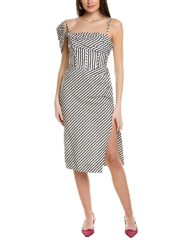 Save Money, Shop Happy!Carolina Herrera One-Shoulder Corset Bodice Midi Dress