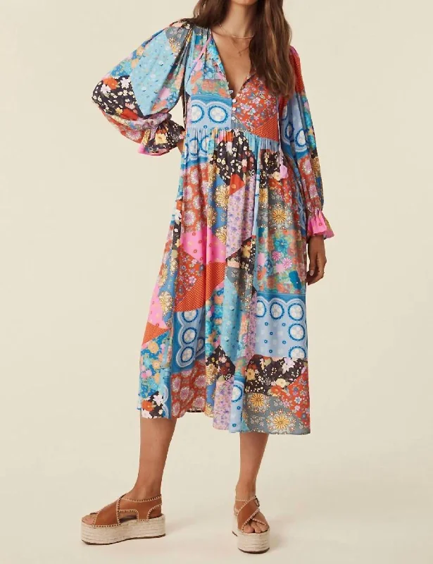 Huge Price Cuts Await!Cha Cha Boho Midi Dress In Jewel