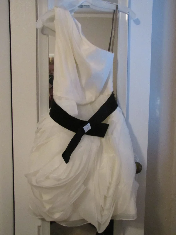 The Best Deals Won’t Wait!David's Bridal One Shoulder Organza Dress with Black Belt