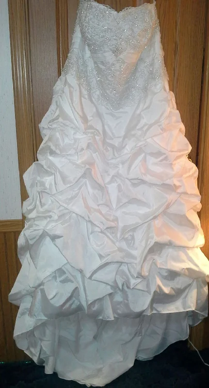 Shop Early, Save Big!David's Bridal Taffeta pick-up gown beaded metallic lace bodice