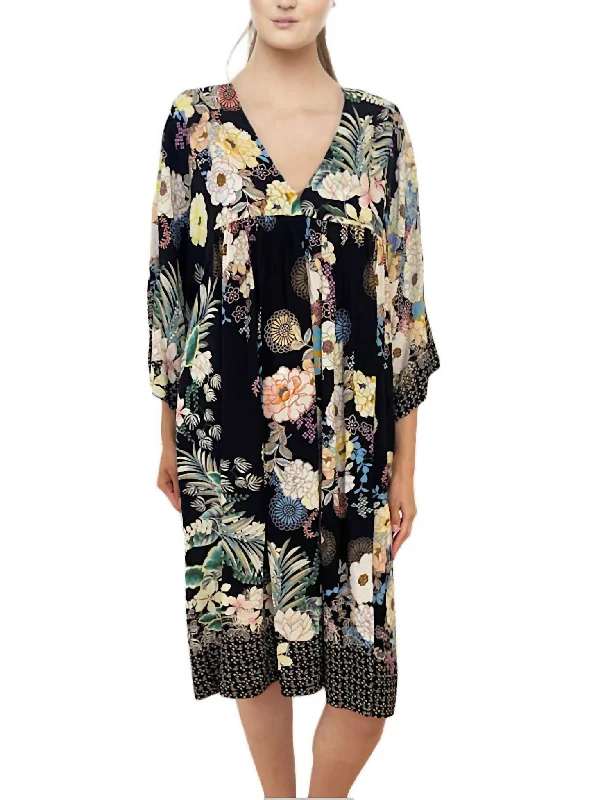 Snag the Best Prices Now!Easy Cover Up Midi Dress In Black Multi