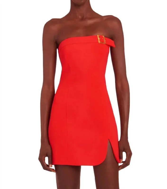Buy More, Pay Less!Edison Off Shoulder Mini Dress In Lipstick
