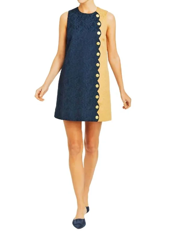 The Sale You’ve Been Waiting For!Etta Mini Dress In Navy/tan