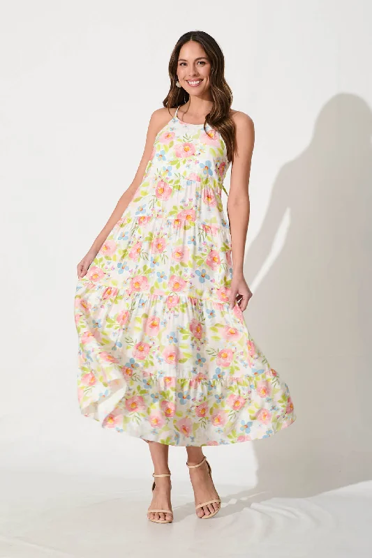 Grab Yours Before It’s Too Late!Evianna Maxi Sundress In Bright Floral Print