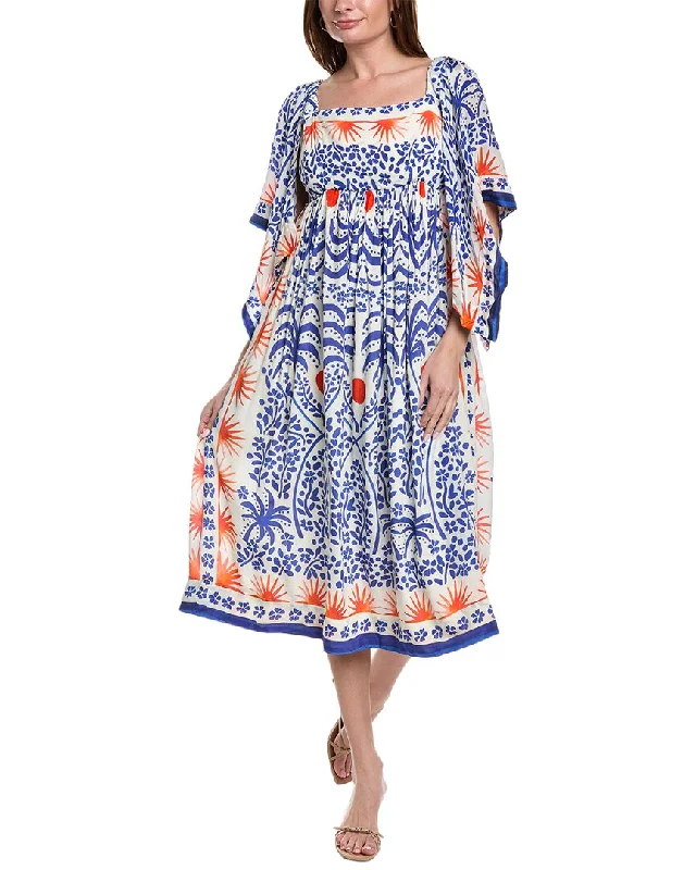 Find Your Perfect Deal Today!FARM Rio Afternoon Breeze Scarf Sleeve Midi Dress