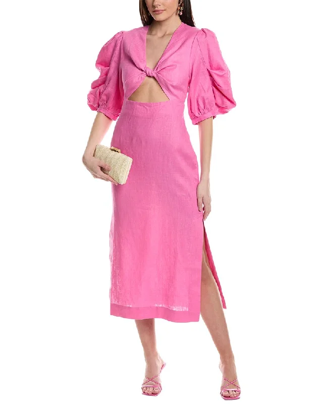 Your Chance to Save is Now!FARM Rio Cutout Linen Midi Dress