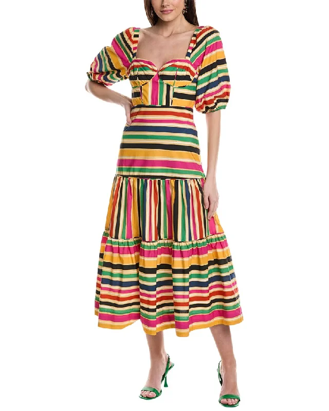 Save Like Never Before!FARM Rio Rainbow Stripes Midi Dress