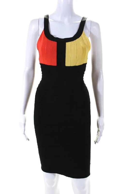 Shop Today, Save Tomorrow!Herve Leger Women's Scoop Neck Bandage Color Block Mini Dress Black Shop Today, Save Tomorrow!Herve Leger Women's Scoop Neck Bandage Color Block Mini Dress Black