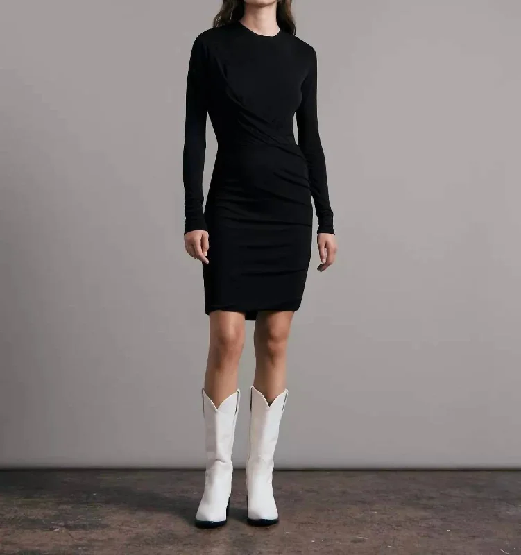 Today Only – Don’t Miss It!Holly Drape Mini Dress In Black