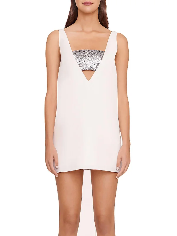 Exclusive Savings This Week!Irie Womens Sequined Plunge Back Mini Dress
