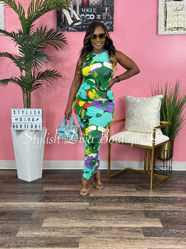 Biggest Sale of the Season!Biggest Sale of the Season!Island Girl Dress (Green Multi) Biggest Sale of the Season!Biggest Sale of the Season!Island Girl Dress (Green Multi)