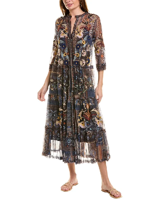 Limited Stock Available!Johnny Was Loane Mesh Midi Dress