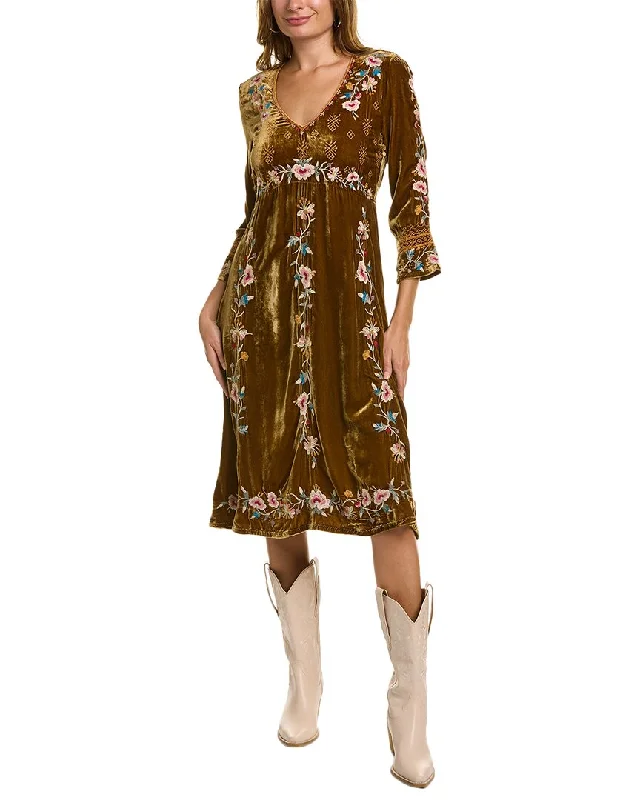 Limited-Time Price Drop!Johnny Was Shalea Silk-Blend Midi Dress