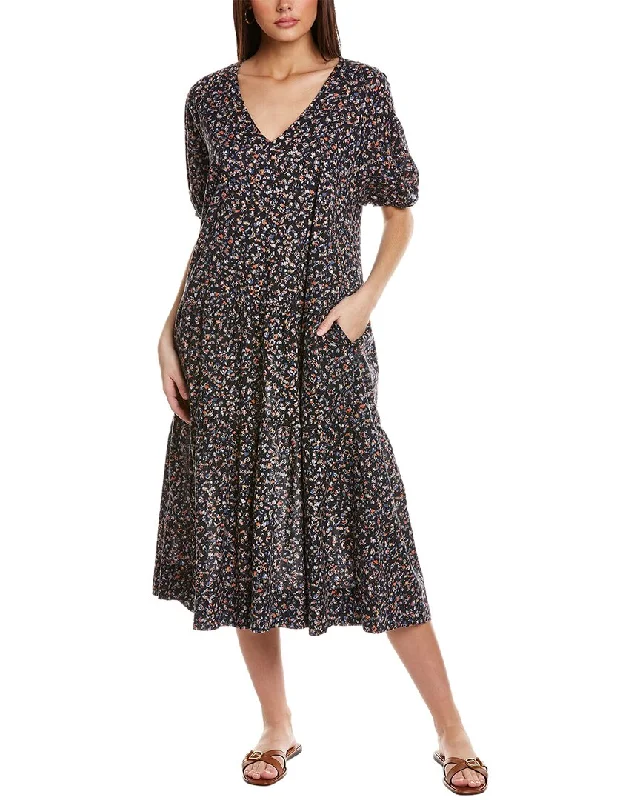 Everything Must Go!Johnny Was V-Neck Tiered Midi Dress