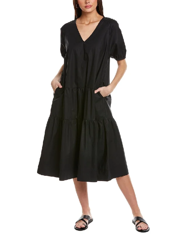 Hurry, Sale Ends Soon!Johnny Was V-Neck Tiered Midi Dress