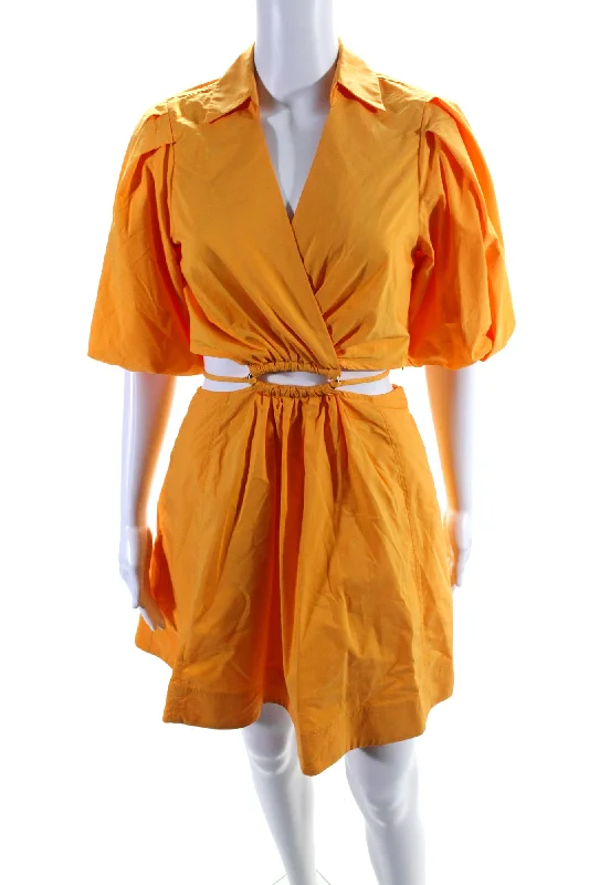 Flash Deals – Act Quickly!Jonathan Simkhai Women's Collared Cutouts Puff Sleeves Mini Dress Yellow Flash Deals – Act Quickly!Jonathan Simkhai Women's Collared Cutouts Puff Sleeves Mini Dress Yellow