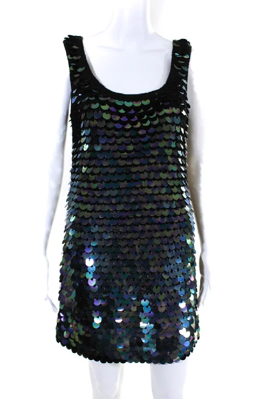 Biggest Sale of the Season!JoosTricot Womens Sequins Crochet Mini Dress - Black
