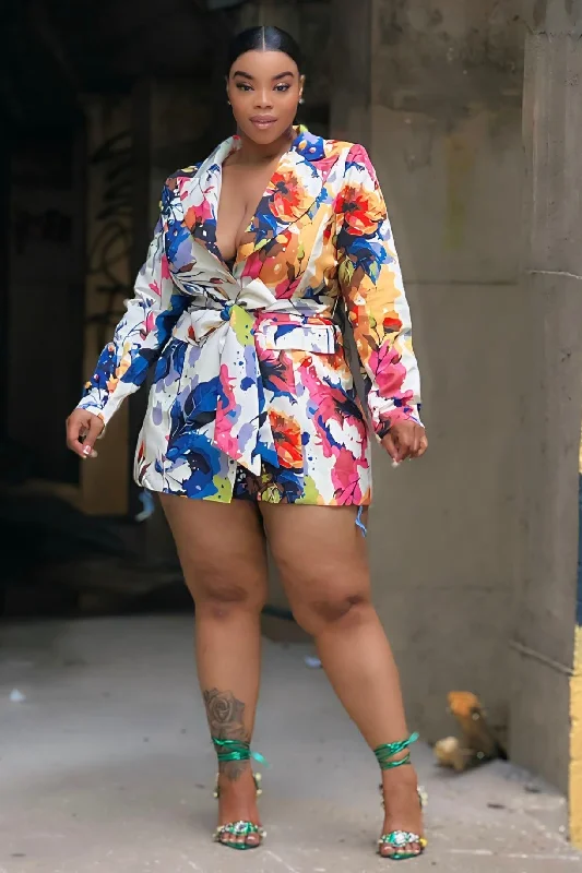 Only a Few Left – Order Now!Kalicia Watercolor Longline Blazer/Dress-Plus