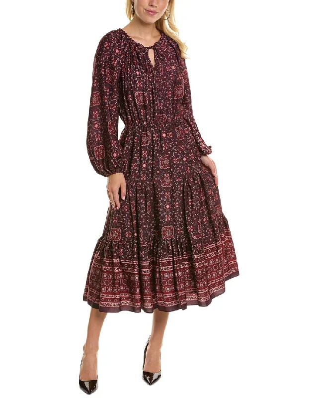 Everything Must Go!Kobi Halperin Andrea Printed Peasant Midi Dress