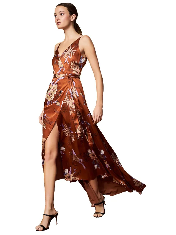 Get It Before It’s Gone!Leah Womens Satin Calf Midi Dress