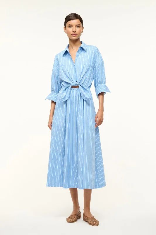 Your Wallet Will Thank You!LISA DRESS | AZURE PINSTRIPE