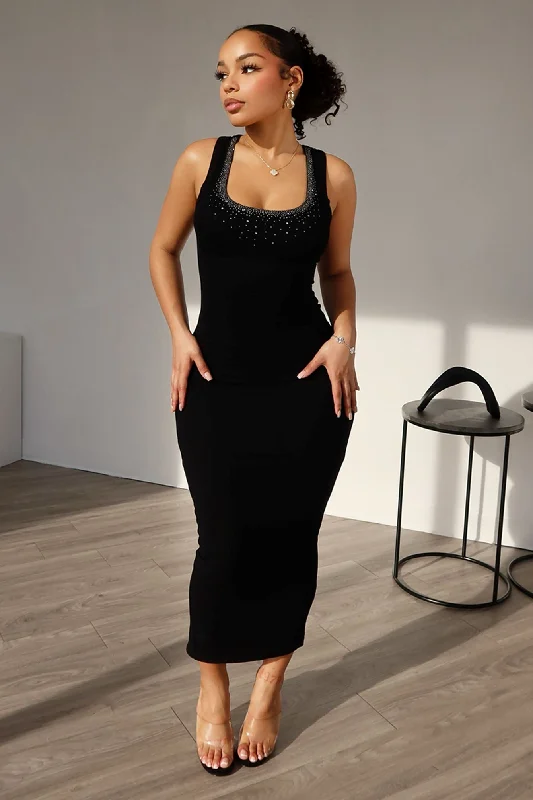 Save More with Every Purchase!Love Birds Ribbed Rhinestone Basic Dress