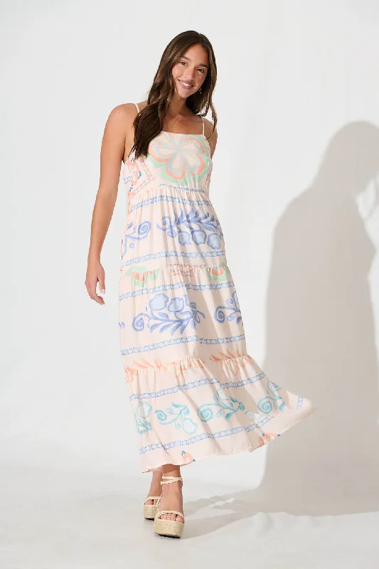 Get It Before It’s Gone!Luminara Maxi Sundress in Cream with Multi Linen Blend