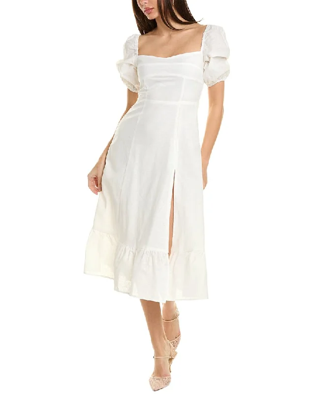 Best Price of the Season!Lyra & Co Linen-Blend Midi Dress