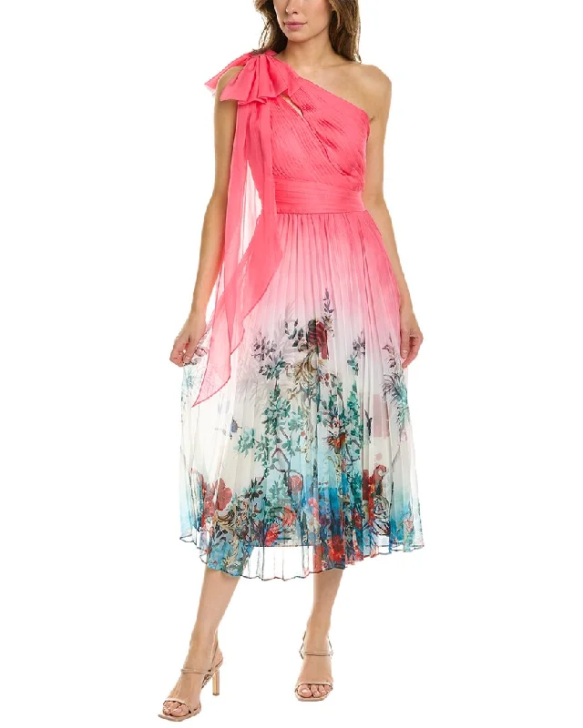 Time to Save Big!Marchesa Notte One-Shoulder Midi Dress