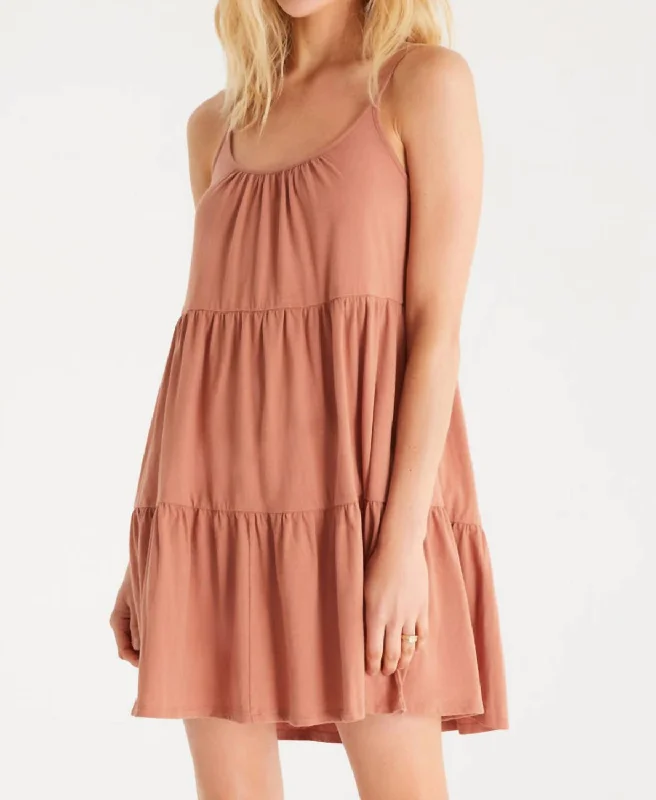 Seasonal Sale – Shop Now!Mari Knit Mini Dress In Burnt Cedar