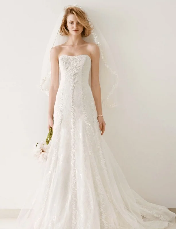 Save Up to 50% Off!Melissa Sweet Tulle and Lace Gown with Overlay A-line Skirt Styl