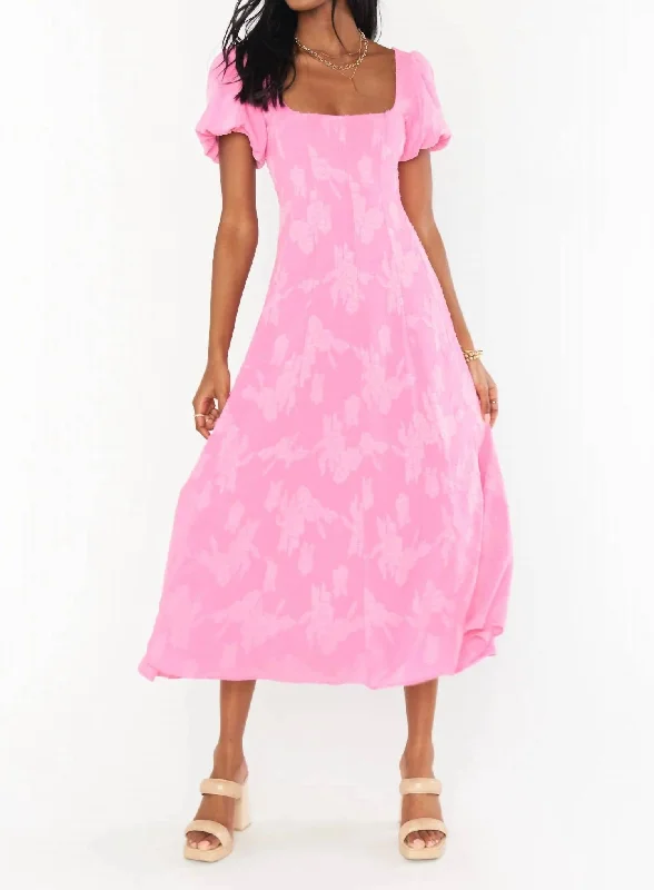 Price Drops You’ll Love!Mia Midi Dress In Pink Clip Floral
